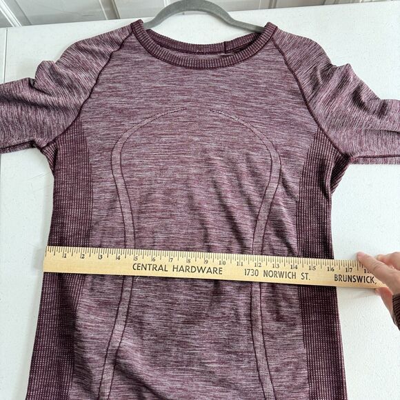 Lululemon Swiftly Wool Pullover II Size 10/12 L Dark Adobe / White Long Sleeve * - Picture 7 of 10